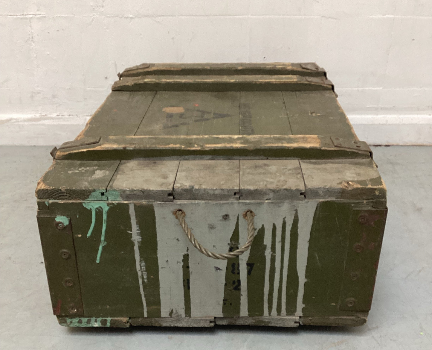 Vintage Green Army Trunk - 290323-04